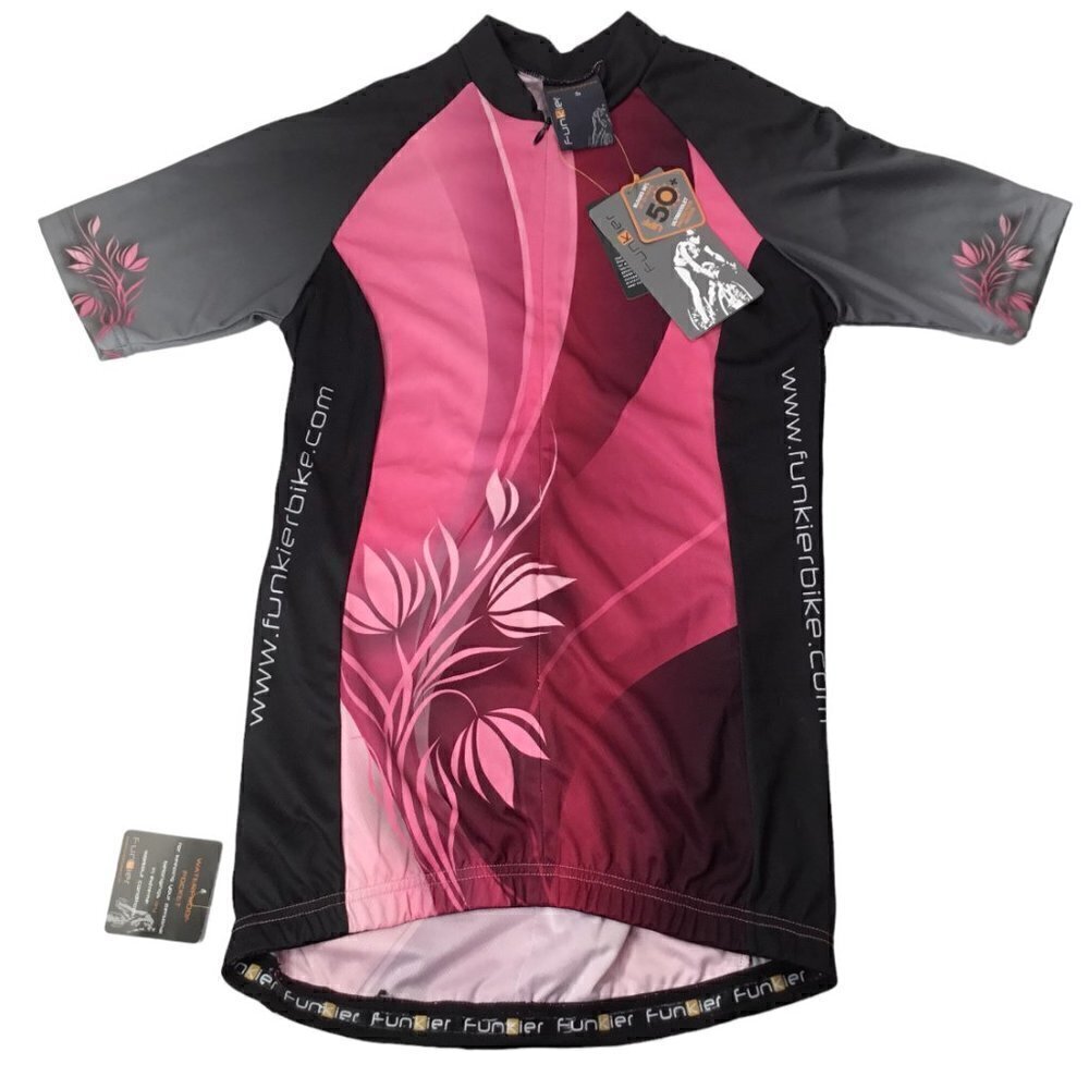 Funkier Cycling Jersey Top NWT Women's Size S UPF 50 1/2 Zip Short Sleeve J386